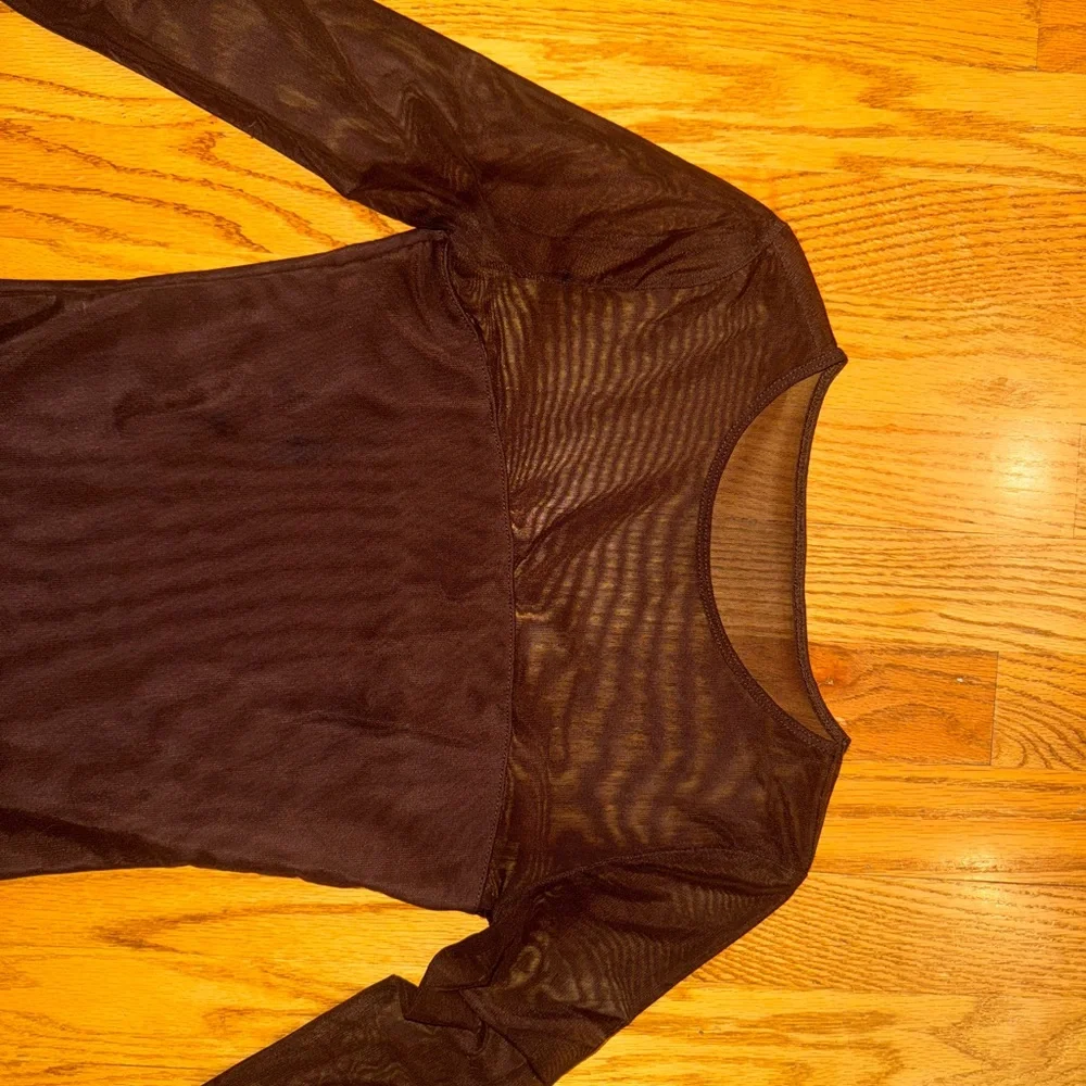 Black Sheer Long Sleeve Bodysuit - Picture 6 of 8